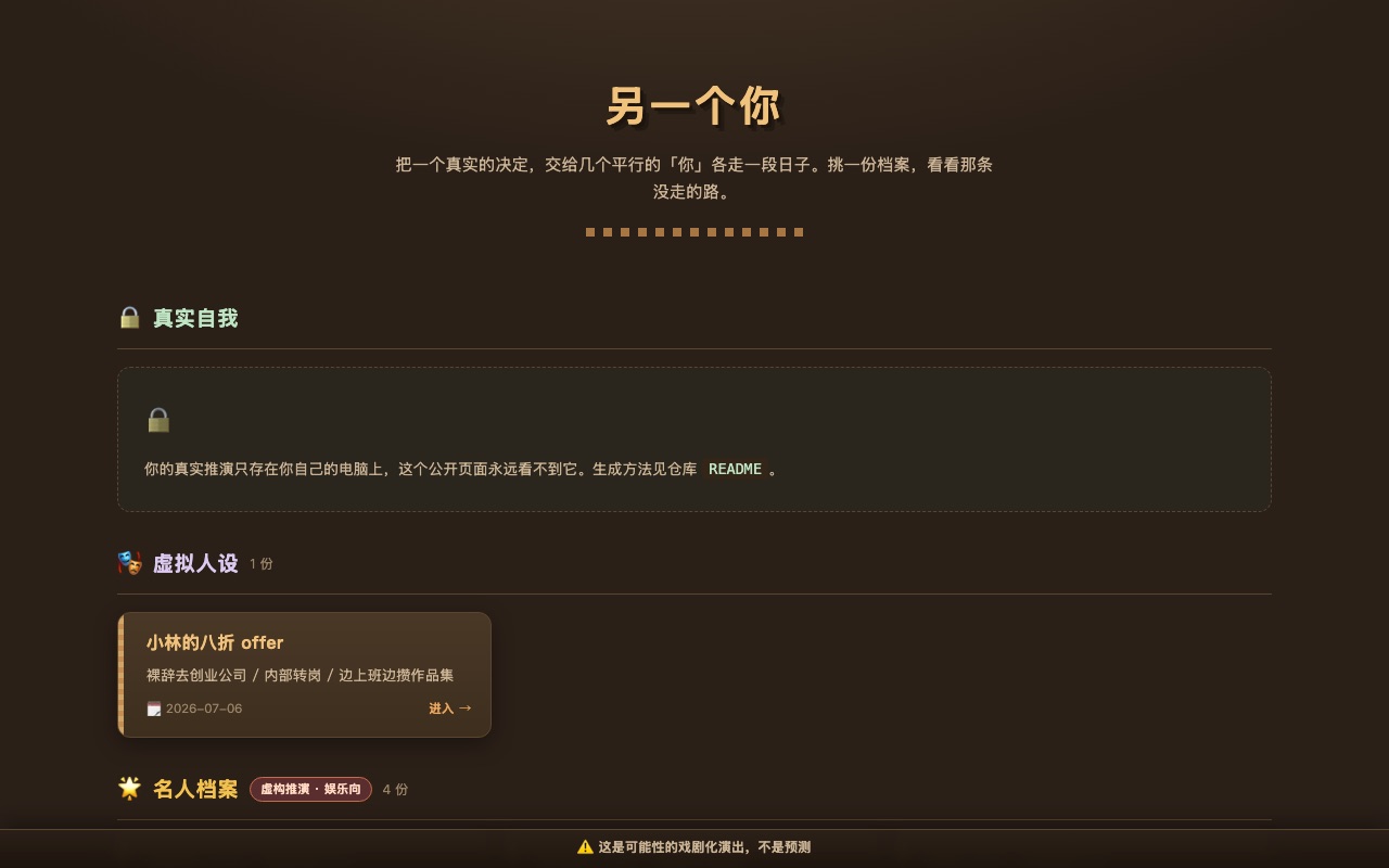 平行人生沙盘：几份平行档案